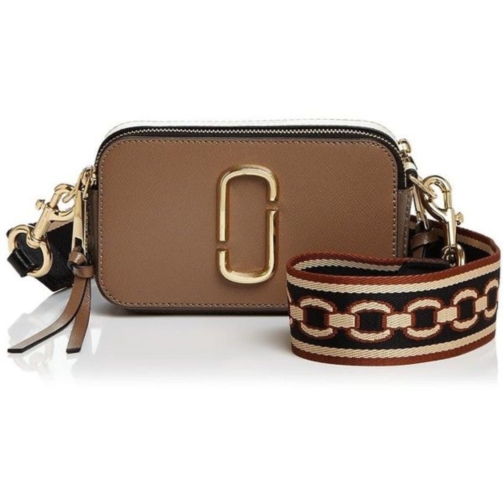 MARC JACOBS Snapshot Chain Print Strap Color Block Leather Camera Bag